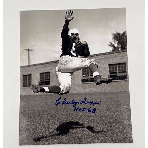Football Legend Charley Trippi Signed Photo Black White 8X10 HOF Inscription - Picture 1 of 2